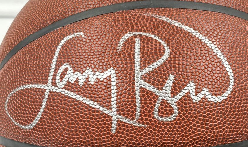 Larry Bird Signed Wilson NBA Boston Celtics Logo Basketball Bird+PSA/DNA w/ Case