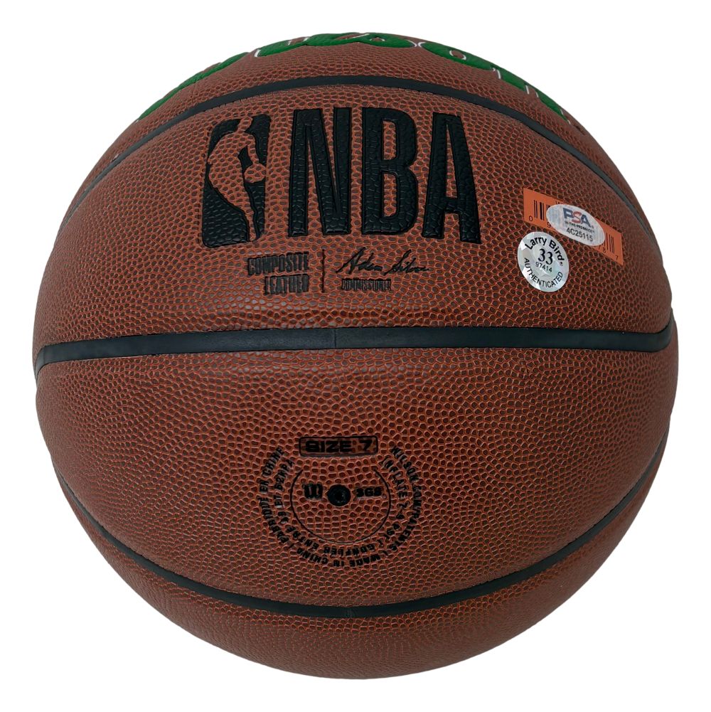 Larry Bird Signed Wilson NBA Boston Celtics Logo Basketball Bird+PSA/DNA w/ Case