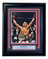 BJ Penn Signed Framed 8x10 MMA Championship Belt Photo BAS