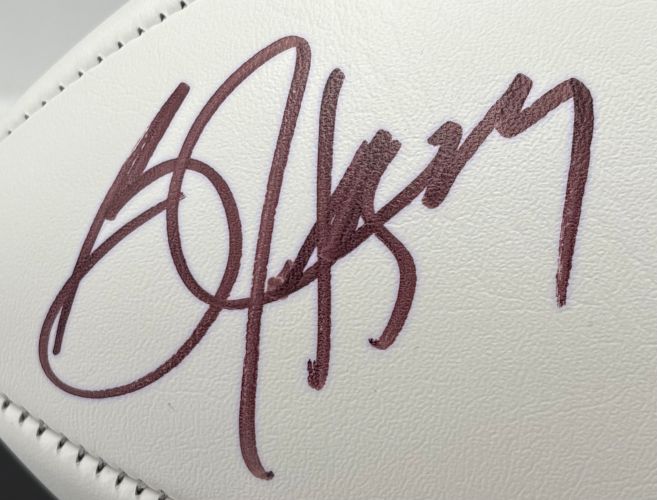 Bo Jackson Signed Oakland Raiders Logo Football BAS ITP w/ Case