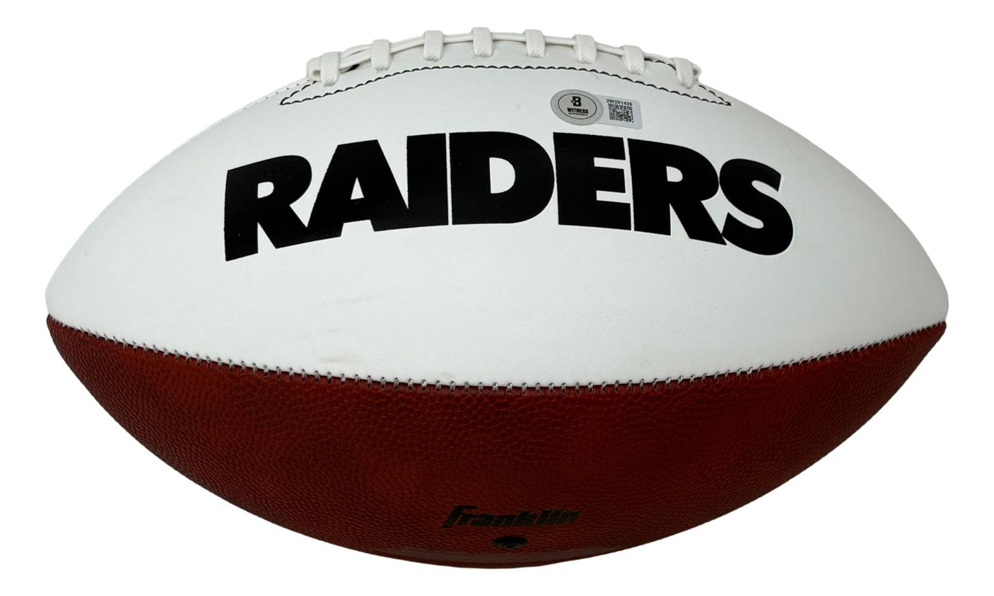 Bo Jackson Signed Oakland Raiders Logo Football BAS ITP w/ Case