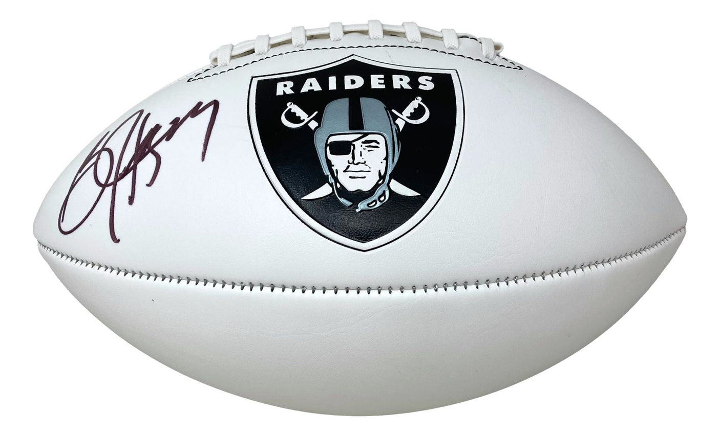 Bo Jackson Signed Oakland Raiders Logo Football BAS ITP