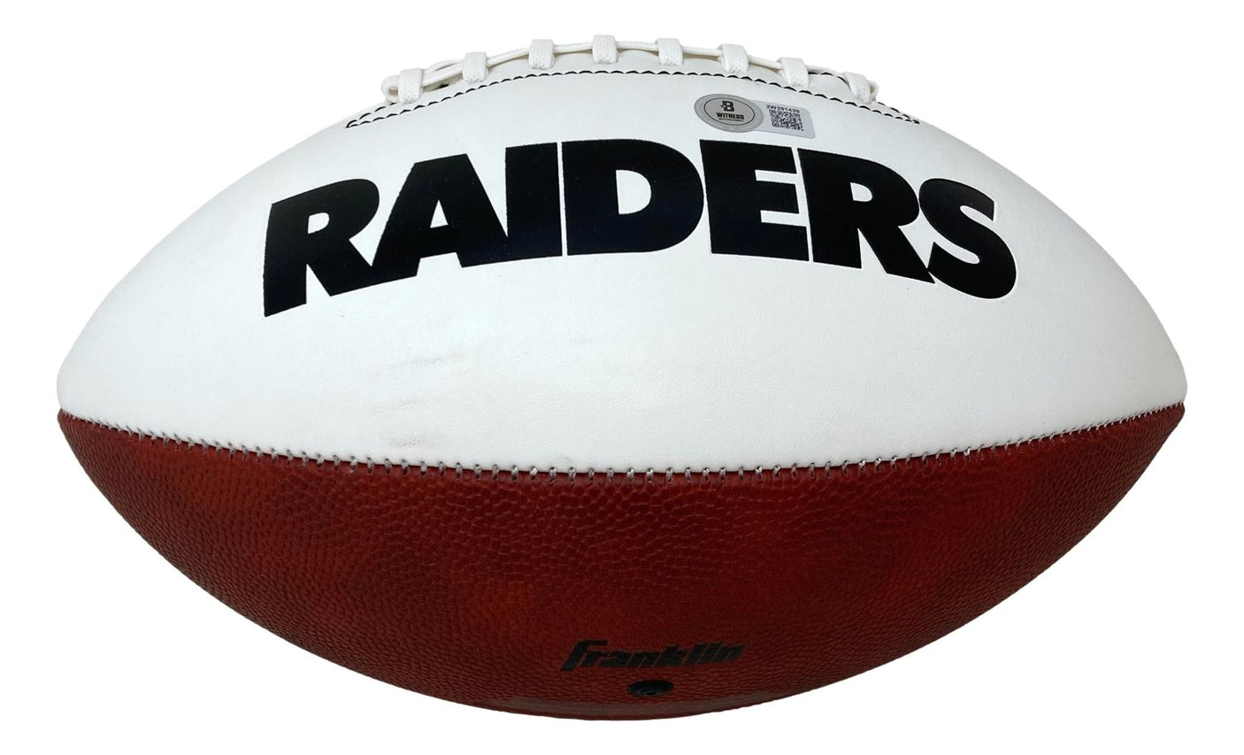 Bo Jackson Signed Oakland Raiders Logo Football BAS ITP