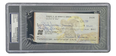 Bob Gibson St. Louis Cardinals Signed Slabbed Bank Check #2426 PSA/DNA - Sports Integrity