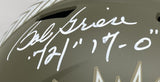 Bob Griese Signed Dolphins FS Salute To Service Speed Replica Helmet 72 17-0 BAS