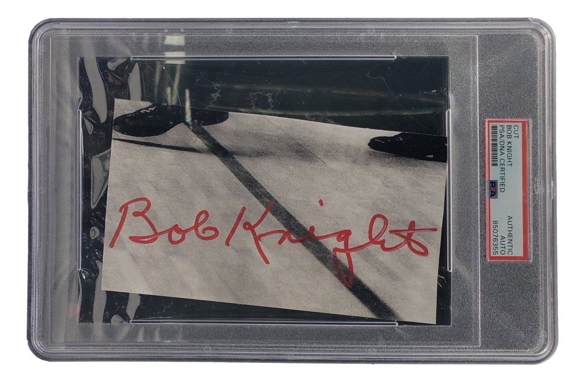 Coach Bob Knight Signed Slabbed Indiana Hoosiers Cut Signature PSA/DNA 85076355 - Sports Integrity