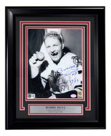 Bobby Hull Signed Framed 8x10 Chicago Blackhawks Photo HOF 1983 BAS