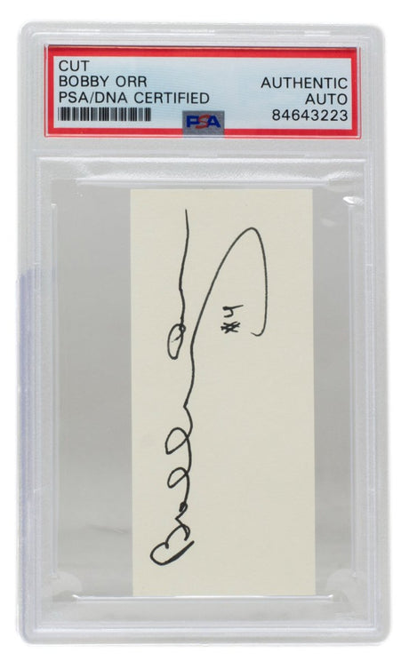 Vintage Early Bobby Orr Boston Bruins Slabbed Signature Cut PSA/DNA - Sports Integrity