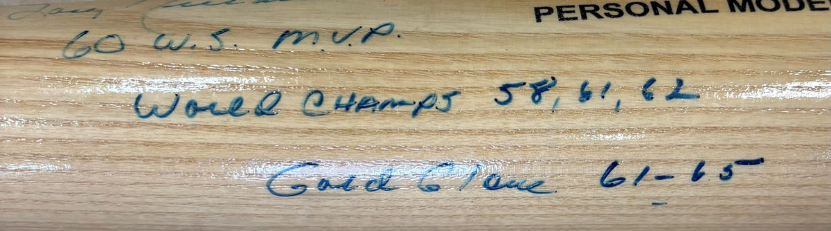 Bobby Richardson Yankees Signed Adirondack Baseball Bat w/ 3 Inscriptions BAS