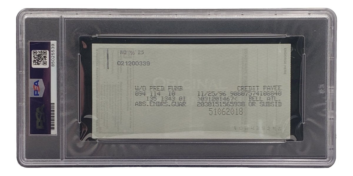 Bobby Thomson New York Giants Signed Bank Check PSA/DNA 85025539 - Sports Integrity