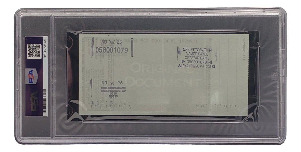 Bobby Thomson New York Giants Signed Bank Check PSA/DNA 85025549 - Sports Integrity