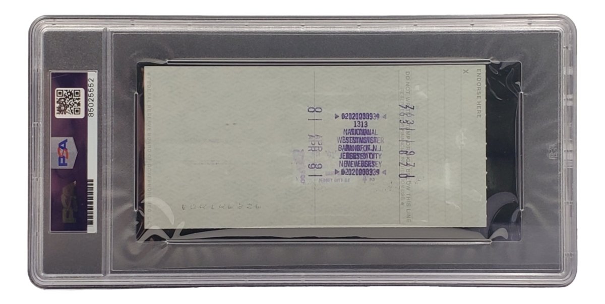 Bobby Thomson New York Giants Signed Bank Check PSA/DNA 85025552 - Sports Integrity
