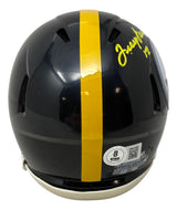 Terry Bradshaw Signed Pittsburgh Steelers Mini Speed Helmet BAS w/ Case
