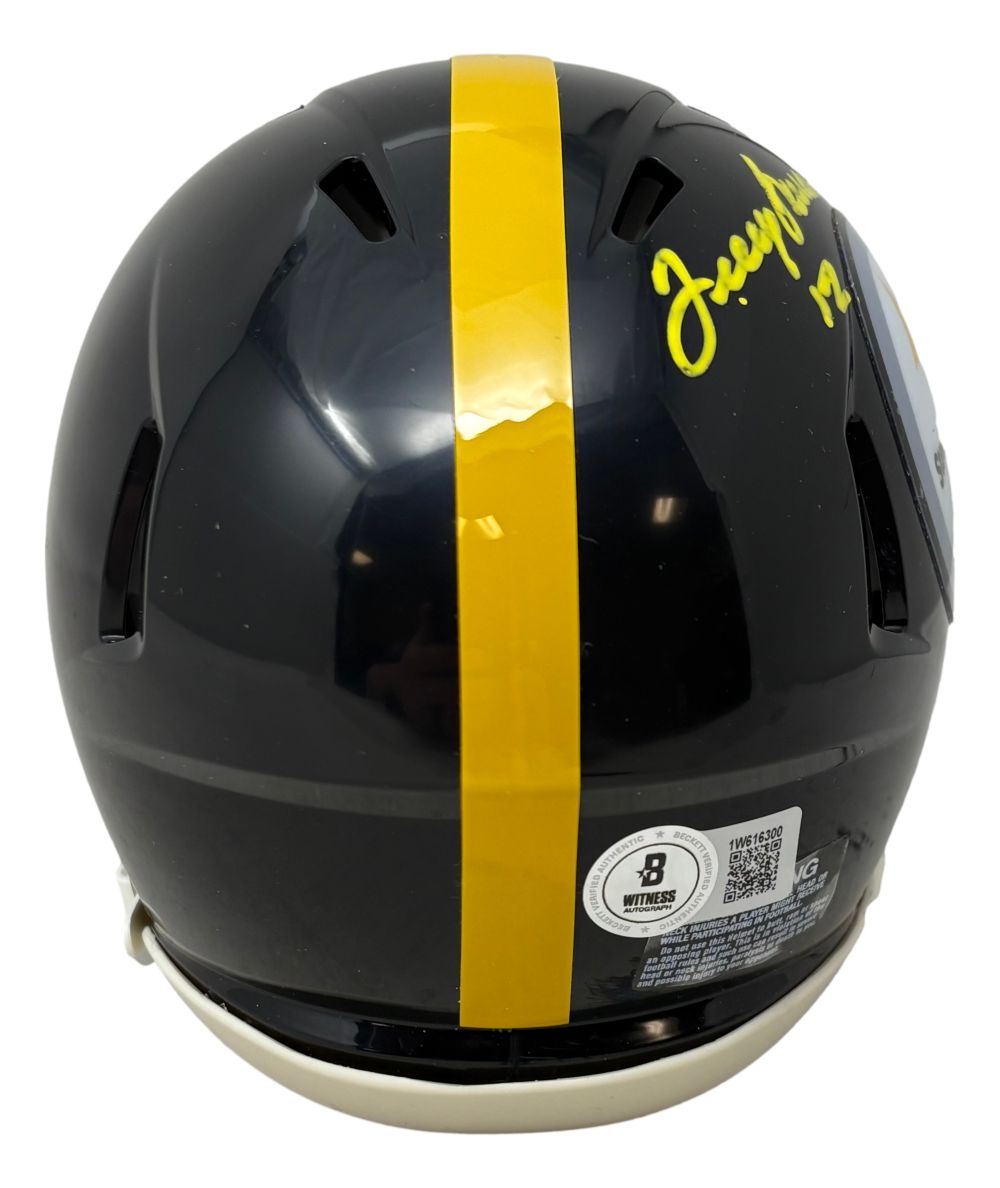 Terry Bradshaw Signed Pittsburgh Steelers Mini Speed Helmet BAS w/ Case