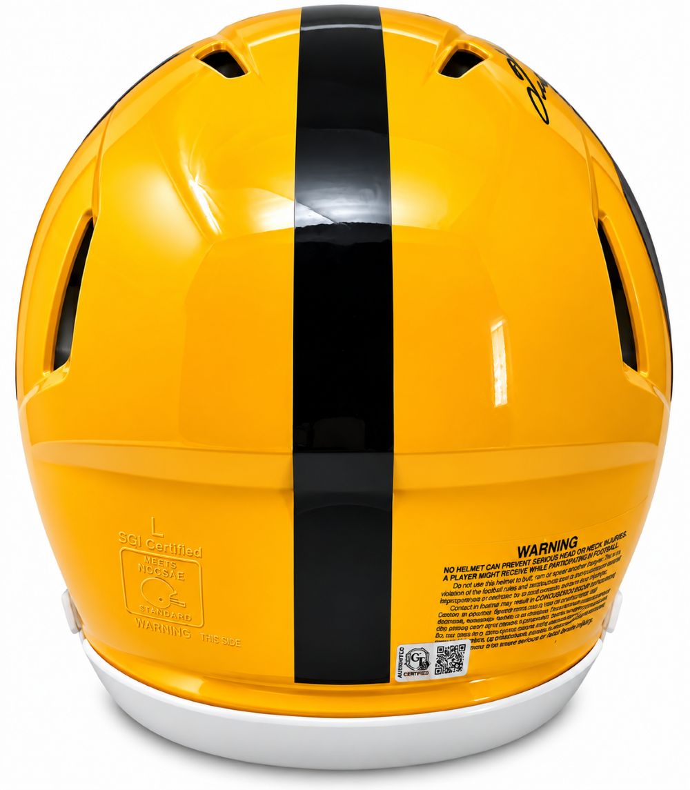 Terry Bradshaw Signed Steelers Full Size Yellow Authentic Speed Helmet GTSM