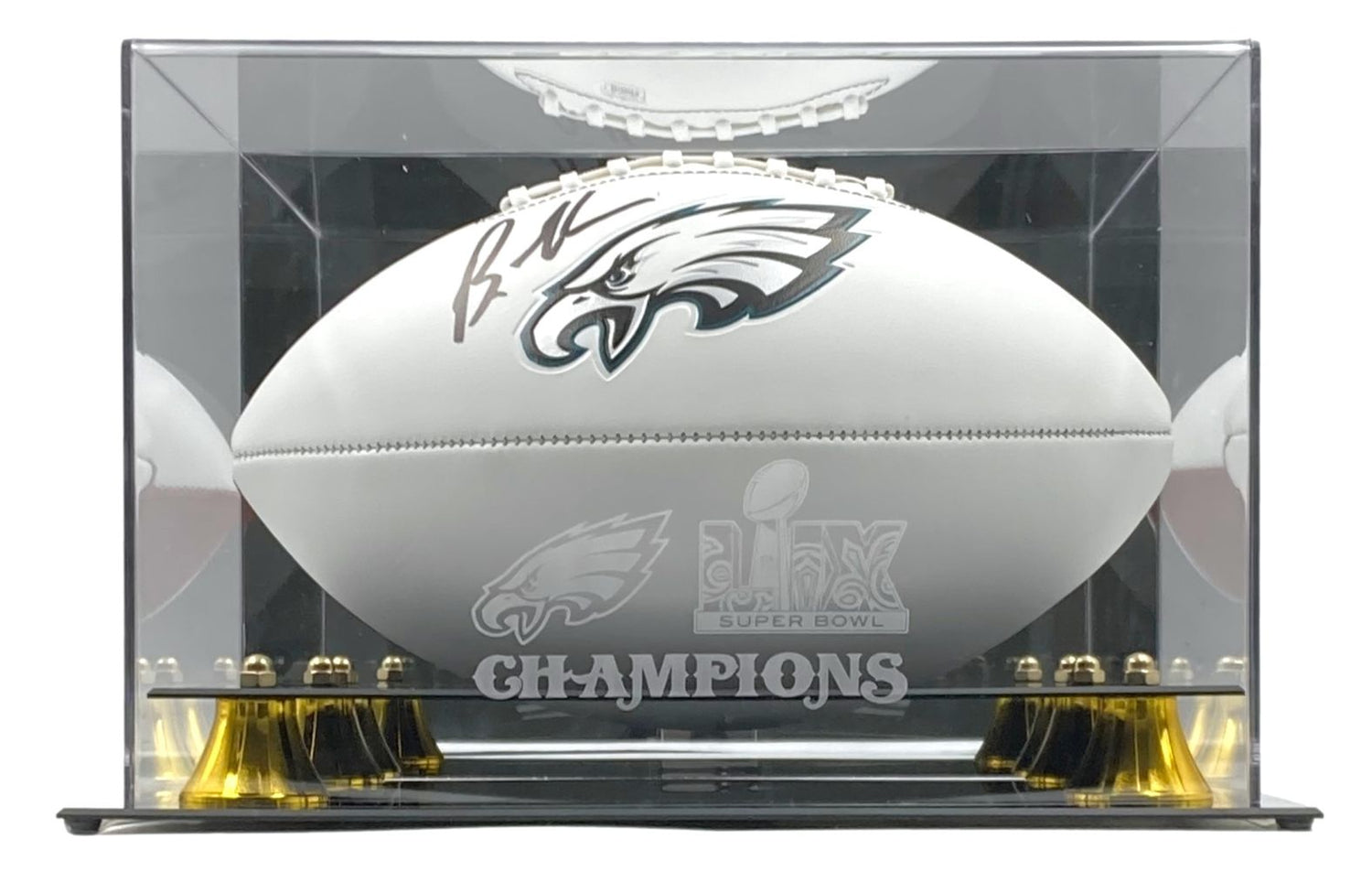 Brandon Graham Signed Eagles Logo Football JSA w/ Super Bowl 59 LIX Case