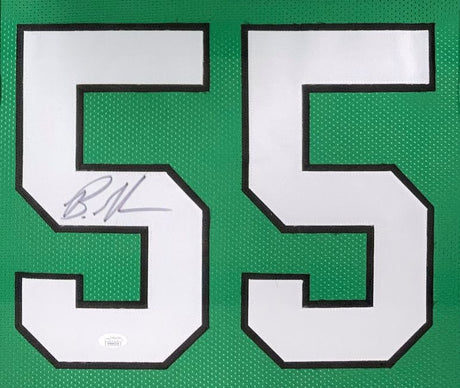 Sports Integrity’s framed Kelly green Brandon Graham SB 59 Champ Philadelphia jersey features a large white number 55 with black outline, and the left “5” is signed in black ink. JSA authenticated.