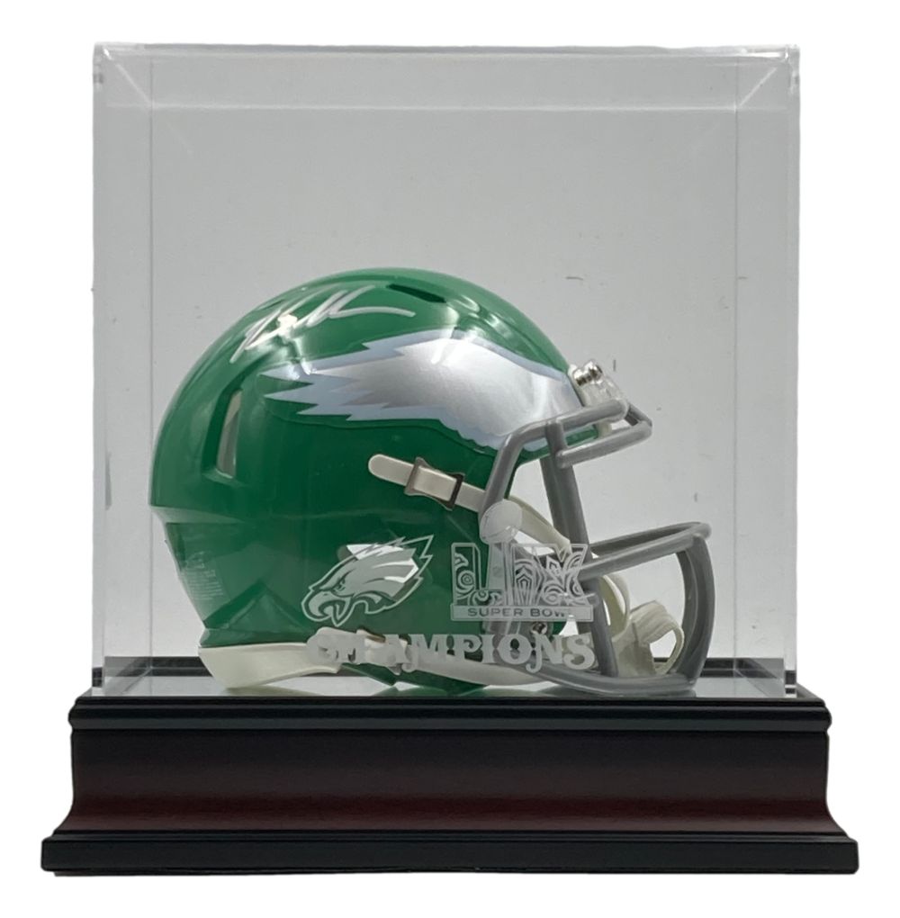 Brandon Graham Signed Eagles Kelly Green Mini Helmet JSA w/ Super Bowl 59 LIX Case