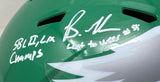 Brandon Graham Signed FS Kelly Green Rep Helmet LTW #55 2x SB Champs BAS w/ Case