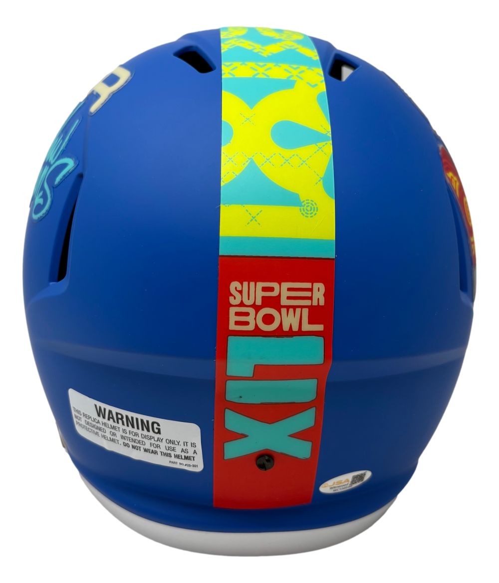 Brandon Graham Signed Eagles FS Blue Super Bowl 59 LIX Replica Helmet JSA QR