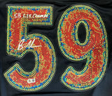 Sports Integrity Brandon Graham Eagles Super Bowl 59 LIX Nike Limited Jersey, autographed with "SB LIX Champs," features a bold number 59 in a colorful red, yellow, and blue mosaic on black. BAS authenticated.