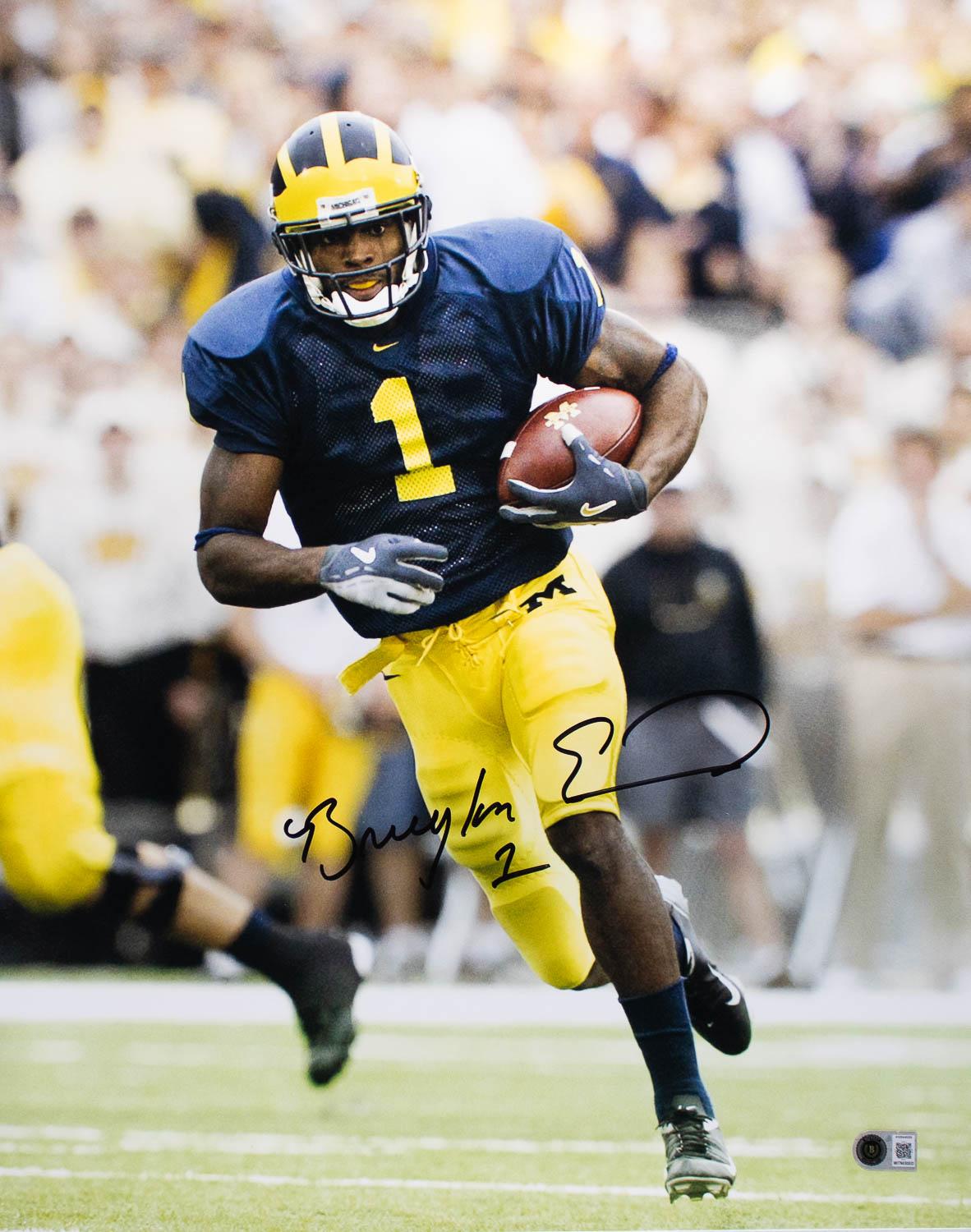 Braylon Edwards Signed 16x20 Michigan Wolverines Photo BAS