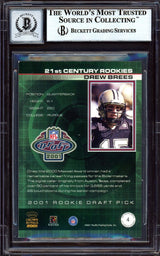 Drew Brees Signed 2001 Crown Royale #4 Chargers Rookie Card BAS Auto 10