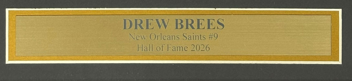 Drew Brees Signed Framed 16x20 New Orleans Saints Black Jersey Photo BAS