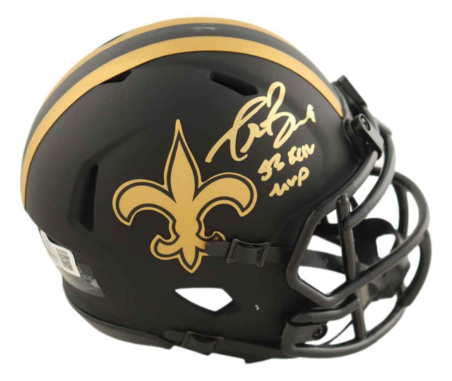 Drew Brees Signed New Orleans Saints Eclipse Mini Speed Helmet SB XLIV MVP BAS