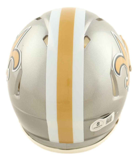 Drew Brees Signed New Orleans Saints Flash Mini Speed Helmet SB XLIV MVP BAS