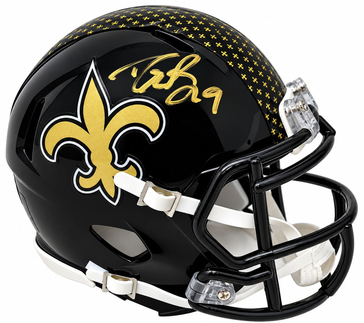 Drew Brees Signed New Orleans Saints Alt Black Mini Speed Helmet GTSM