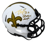 Drew Brees Signed New Orleans Saints Lunar Eclipse Mini Helmet SB XLIV MVP BAS