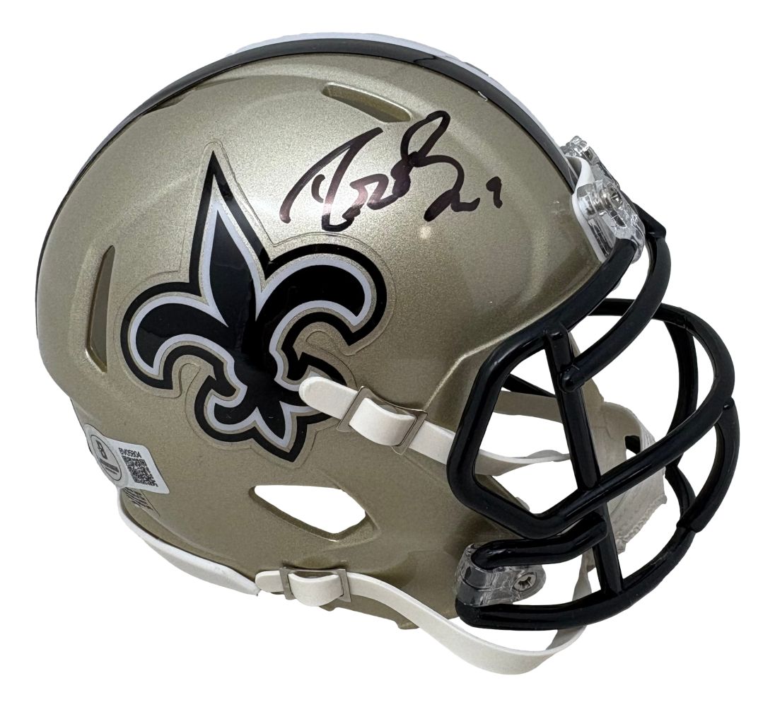 Drew Brees Signed New Orleans Saints Mini Speed Helmet BAS