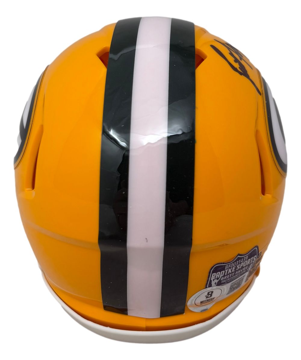 Brett Favre Signed Green Bay Packers Mini Speed Helmet BAS+Radke