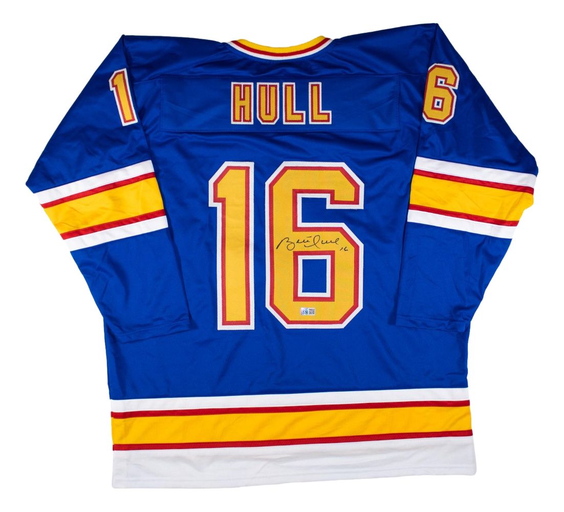 Brett Hull St. Louis Signed Blue Hockey Jersey GTSM