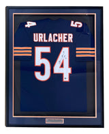 Brian Urlacher Chicago Signed Framed Navy Football Jersey HOF 18 Inscribed BAS