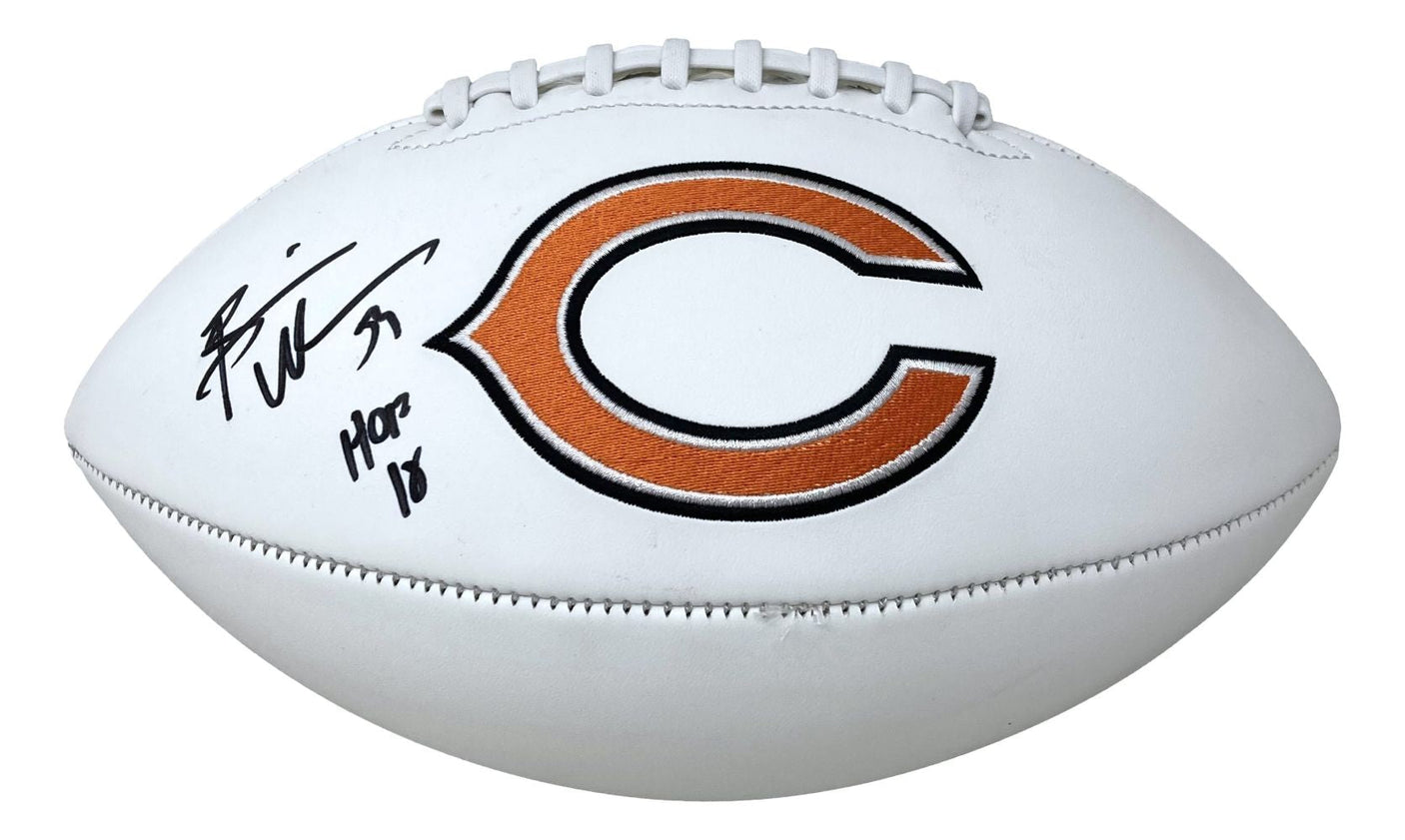 Brian Urlacher Signed Chicago Bears Logo Football HOF 18 BAS