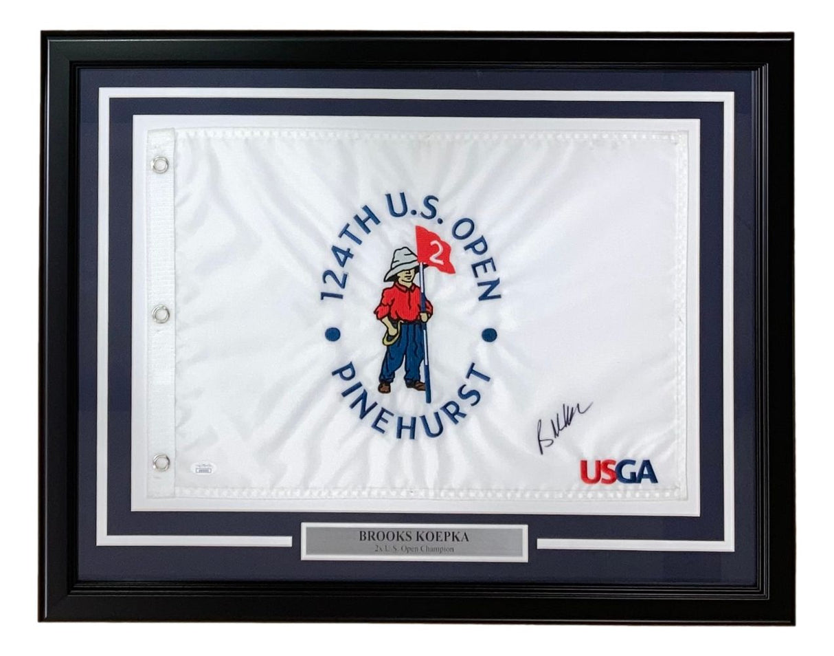 Brooks Koepka Signed Framed 124th PGA US Open Golf Flag JSA