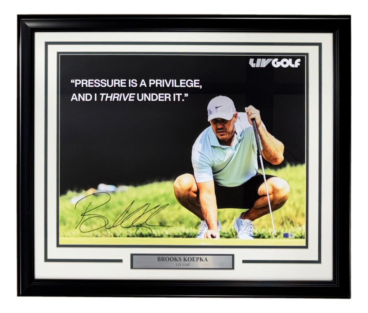 Brooks Koepka Signed Framed 16x20 LIV Golf Photo Steiner CX