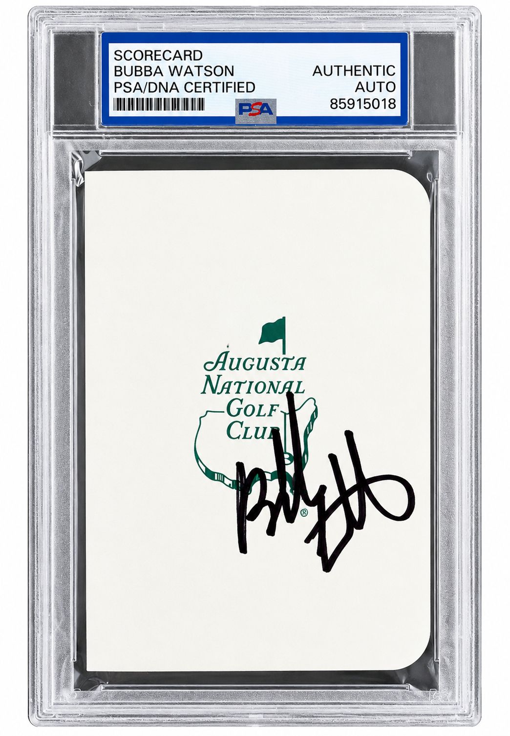 Bubba Watson Signed Masters Augusta National Scorecard PSA/DNA