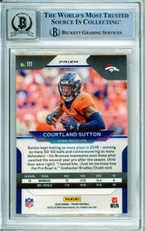 2020 Panini Prizm Orange Lazer #111 Courtland Sutton Broncos BGS Autograph 10