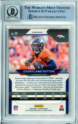 2020 Panini Prizm Orange Lazer #111 Courtland Sutton Broncos BGS Autograph 10