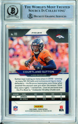 2020 Panini Prizm Red, White, Blue #111 Courtland Sutton Denver Broncos BGS Autograph 10