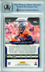 2020 Panini Prizm Red, White, Blue #111 Courtland Sutton Denver Broncos BGS Autograph 10