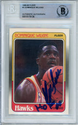 1988-89 Fleer #5 Dominique Wilkins Hawks BGS Autograph 10