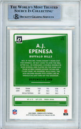 2020 Donruss Optic #112 AJ Epenesa RC Buffalo Bills BGS Autograph 10