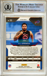 2020 Panini Prizm Orange Lazer #313 AJ Epenesa RC Buffalo Bills BGS Autograph 10
