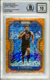 2020 Panini Prizm Orange Disco #313 AJ Epenesa RC Buffalo Bills BGS Autograph 10