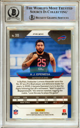 2020 Panini Prizm Neon Green Pulsar #313 AJ Epenesa RC Buffalo Bills BGS Autograph 10
