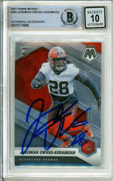 2021 Panini Mosaic #365 Jeremiah-Koramoah RC Cleavland Browns BGS Autograph 10